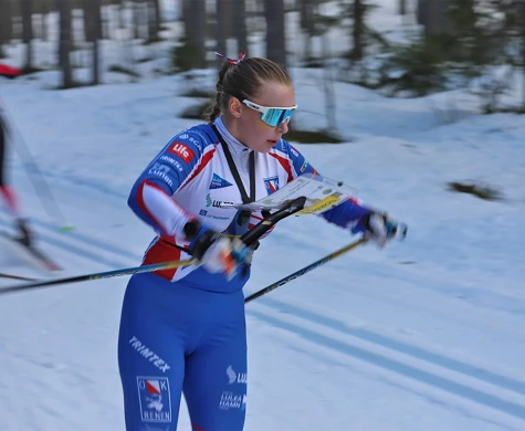 Matilda Aasa under långdistansen på SM i Örnsköldsvik 2025.